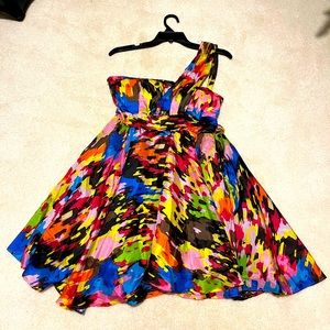 Multicolor One Shoulder Karlie Dress